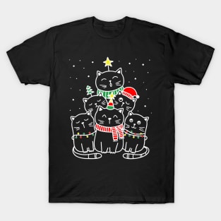 Cats Christmas Tree T-Shirt